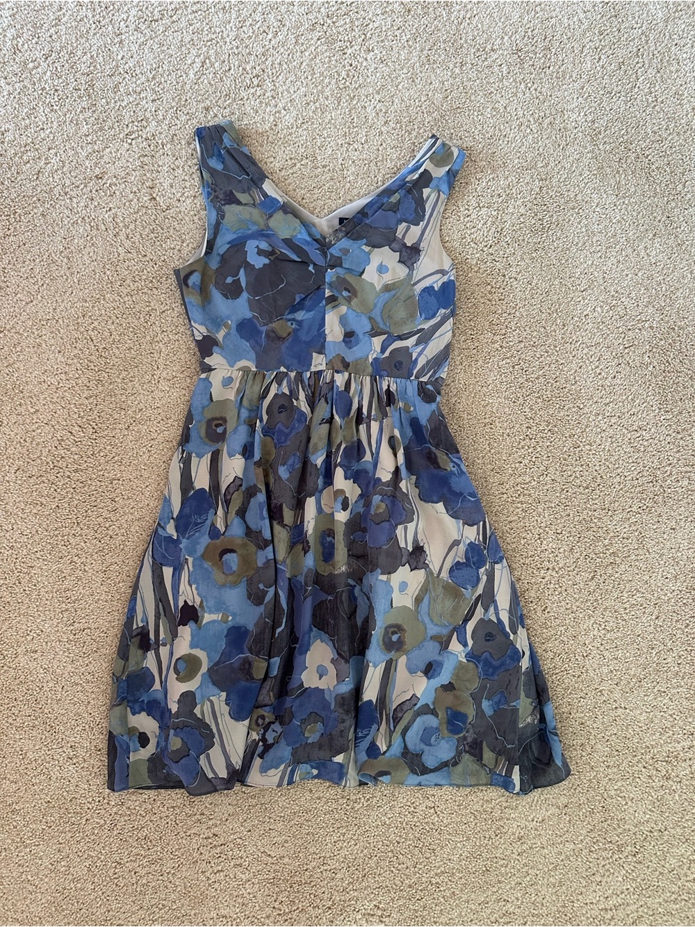 Banana Republic 100% Silk Floral Fit & Flare Dress